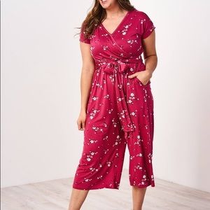 FINAL Latched mama dark rouge floral jumpsuit